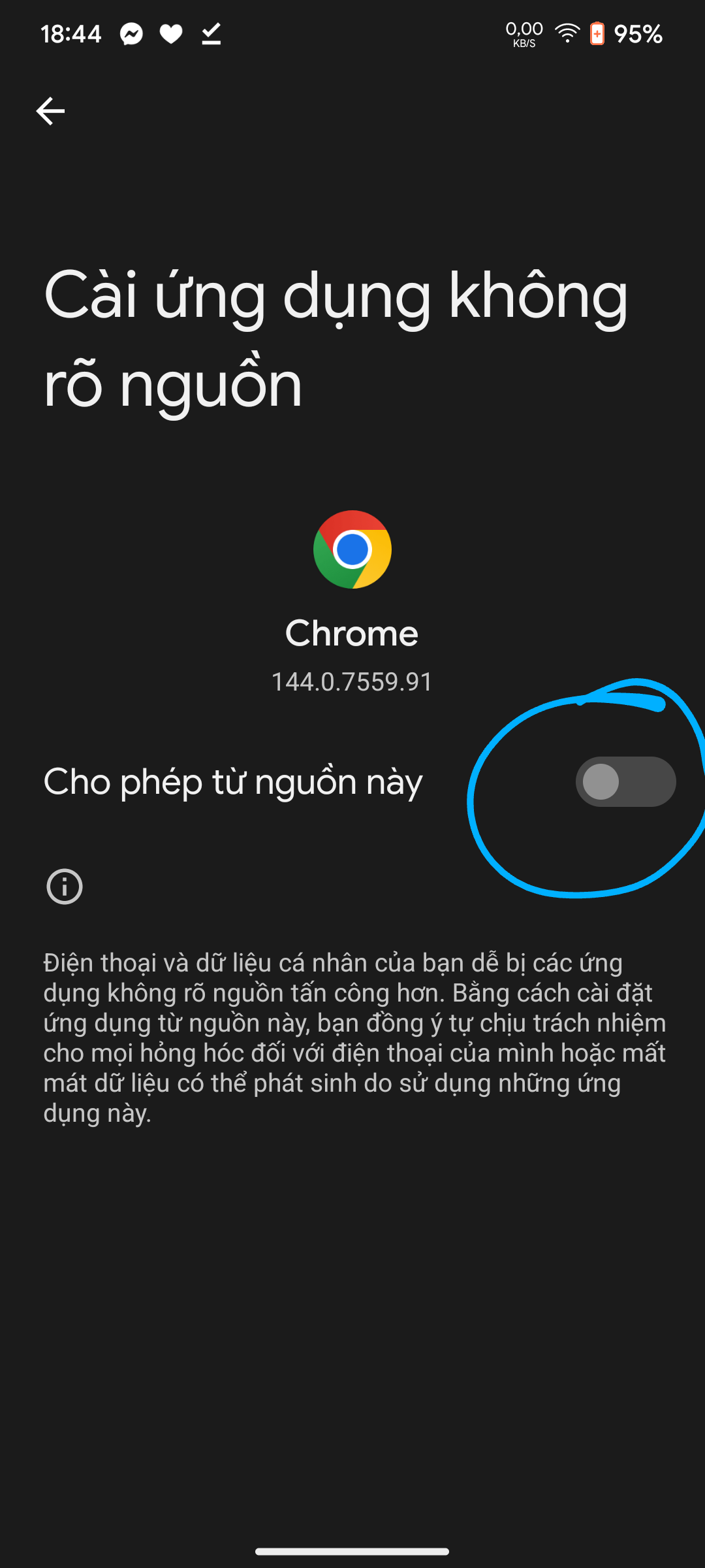 Cho phép nguồn không xác định